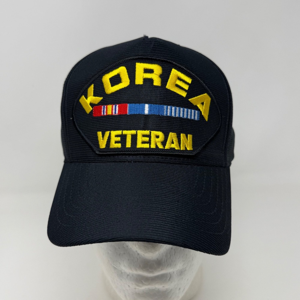 Eagle Crest Korea Veteran Hat Mens Black Snapback Military Cap Made in USA OSFM